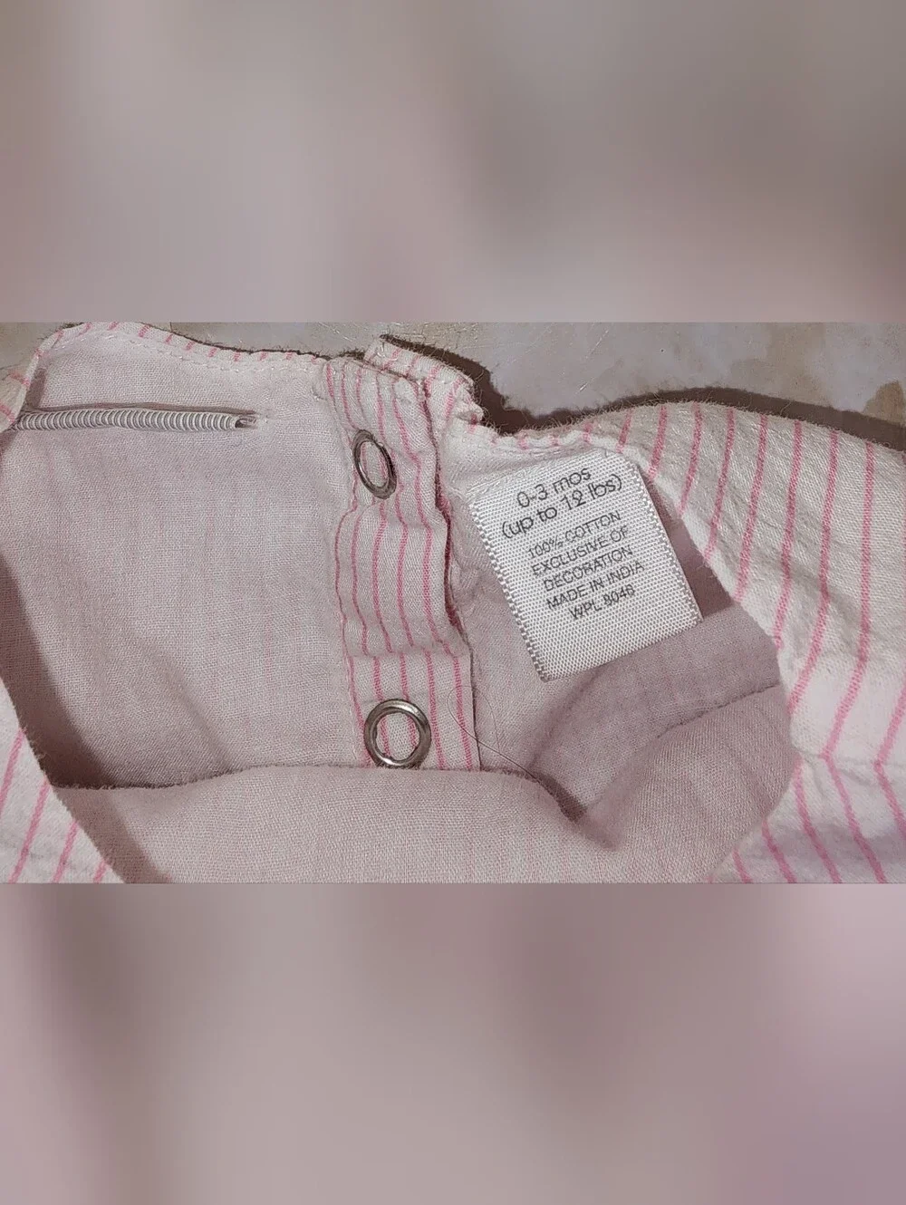 Vintage First Impressions Pink Striped Bubble Dress with Green Bow